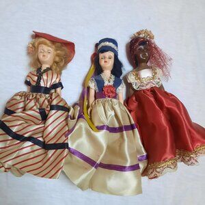 LOT OF 3 VTG Arco Dolls of the World Jamaica, France, Greece Sleepy Eyes READ